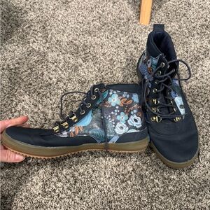 KEDS x Rifle Paper Co. Scout Women’s Garden Party Boots in Blue Canvas